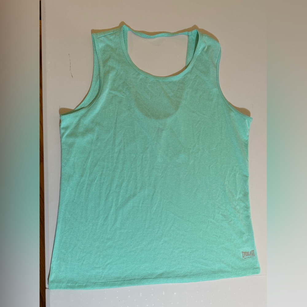 Everlast Womens Sea Foam Green Scoop Back Sleeveless Performance Top